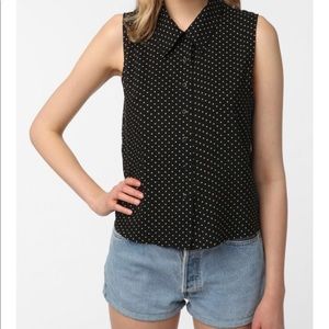 Reformed Emmy Sleeveless Polka Dot Top